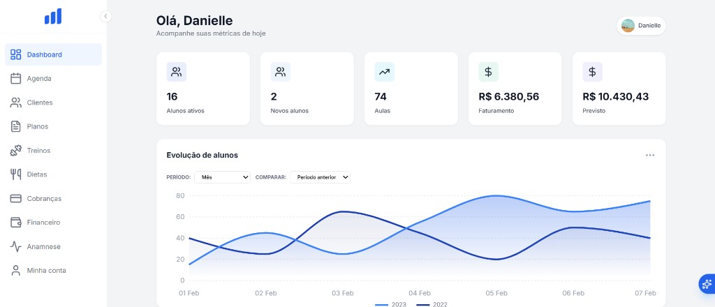 E-Trainer product interface